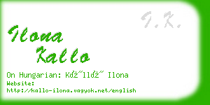 ilona kallo business card
